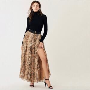 Diane von Furstenberg Salona Silk Wrap Maxi Skirt – Python Print | Size 0
